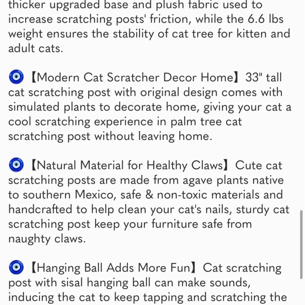 Cat Scratching Post 33 inch Tall Scratching Post with Sisal Rope Cat Scratcher